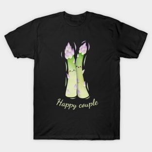 Happy Couple Cute Watercolor Asparagus T-Shirt